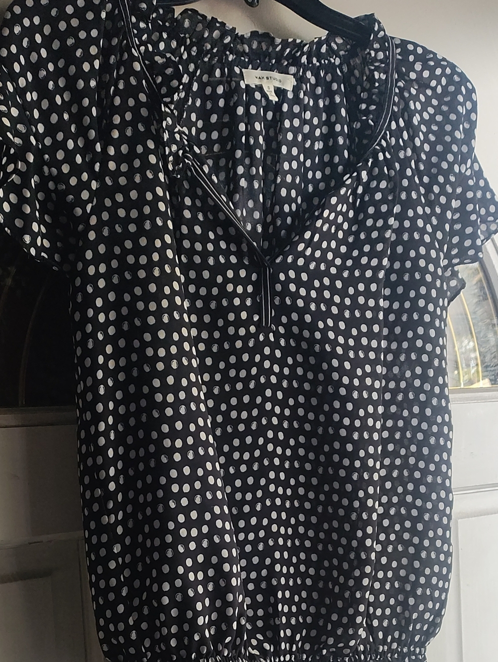 Max Studio Black Polka Dot Blouse